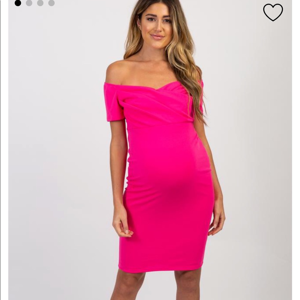 Worn once! Pink blush hot pink maternity dress